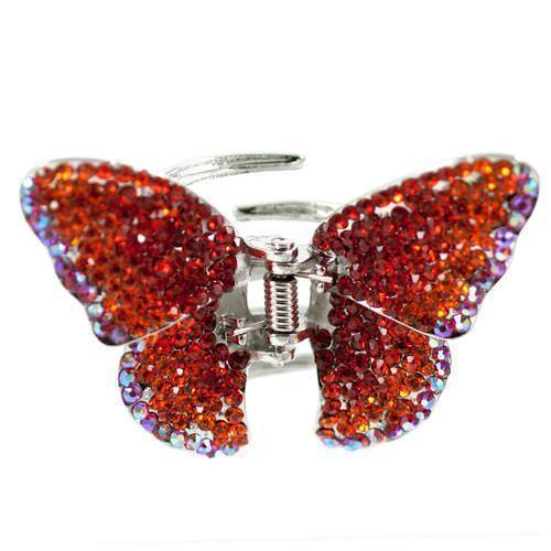 Soho Style Hair Jaws Red / Single Ombre Crystal Butterfly Jaw