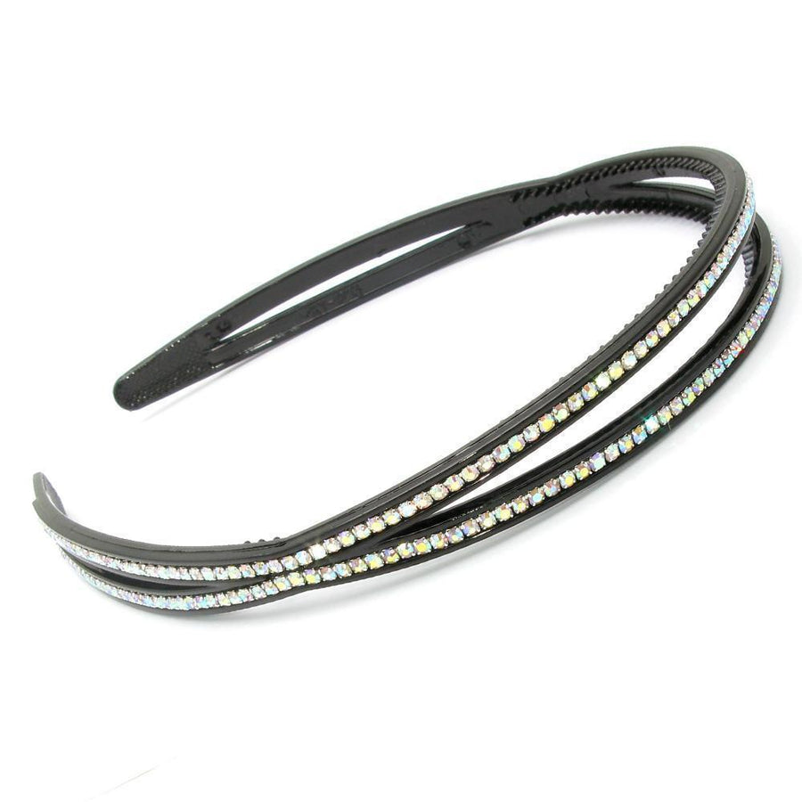 Soho Style Headbands Thin Crystal Black Headband