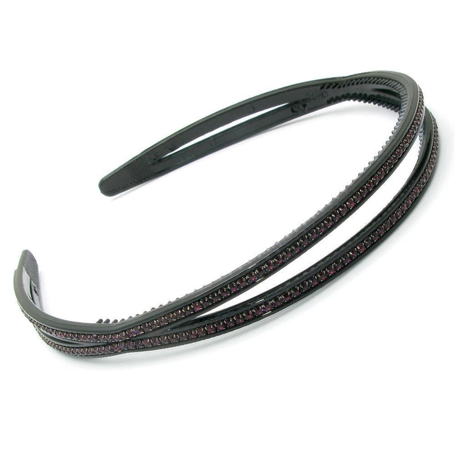 Soho Style Headbands Thin Crystal Black Headband