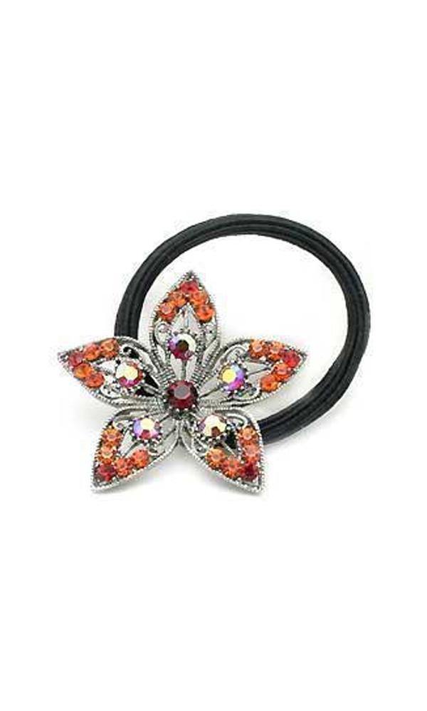 Soho Style Ponytail Holder clear Flower Crystal Petal Ponytail holder