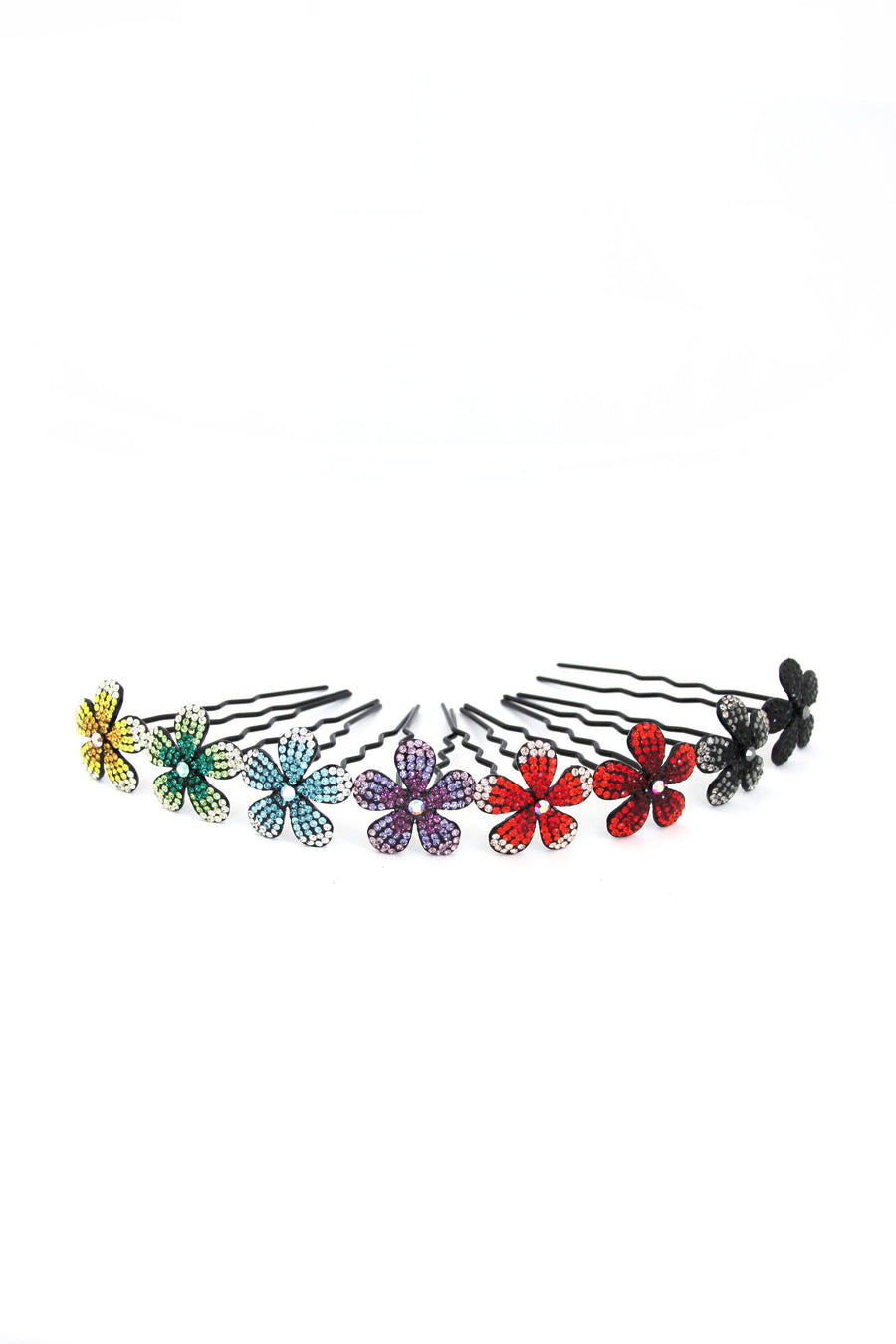 Soho Style Stick green Ombre Crystal Flower Hair Stick