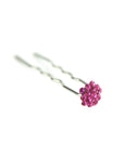 Soho Style Stick Hot Pink Mini Crystal Cluster Hair Stick