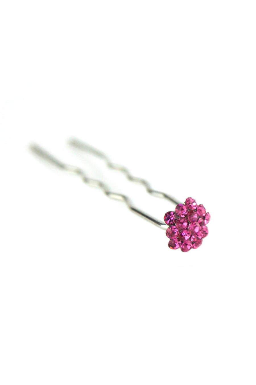 Soho Style Stick Hot Pink Mini Crystal Cluster Hair Stick