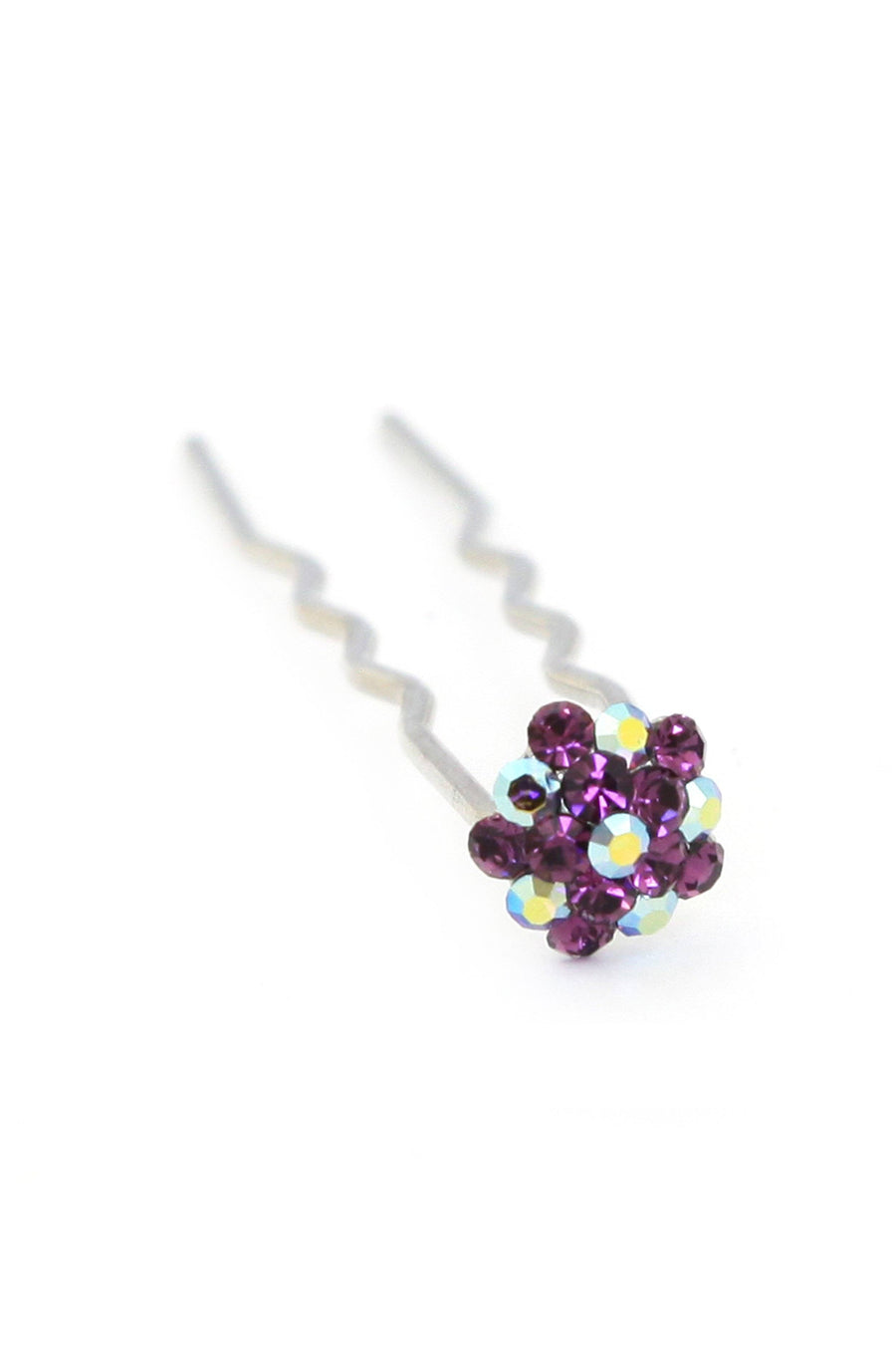 Soho Style Stick Multi- Purple Mini Crystal Cluster Hair Stick