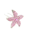 Soho Style Stick Pink Crystal Starfish Hair Stick