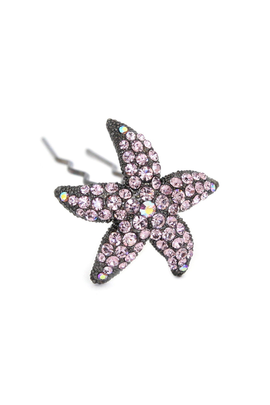 Soho Style Stick Purple Crystal Starfish Hair Stick