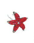 Soho Style Stick Red Crystal Starfish Hair Stick