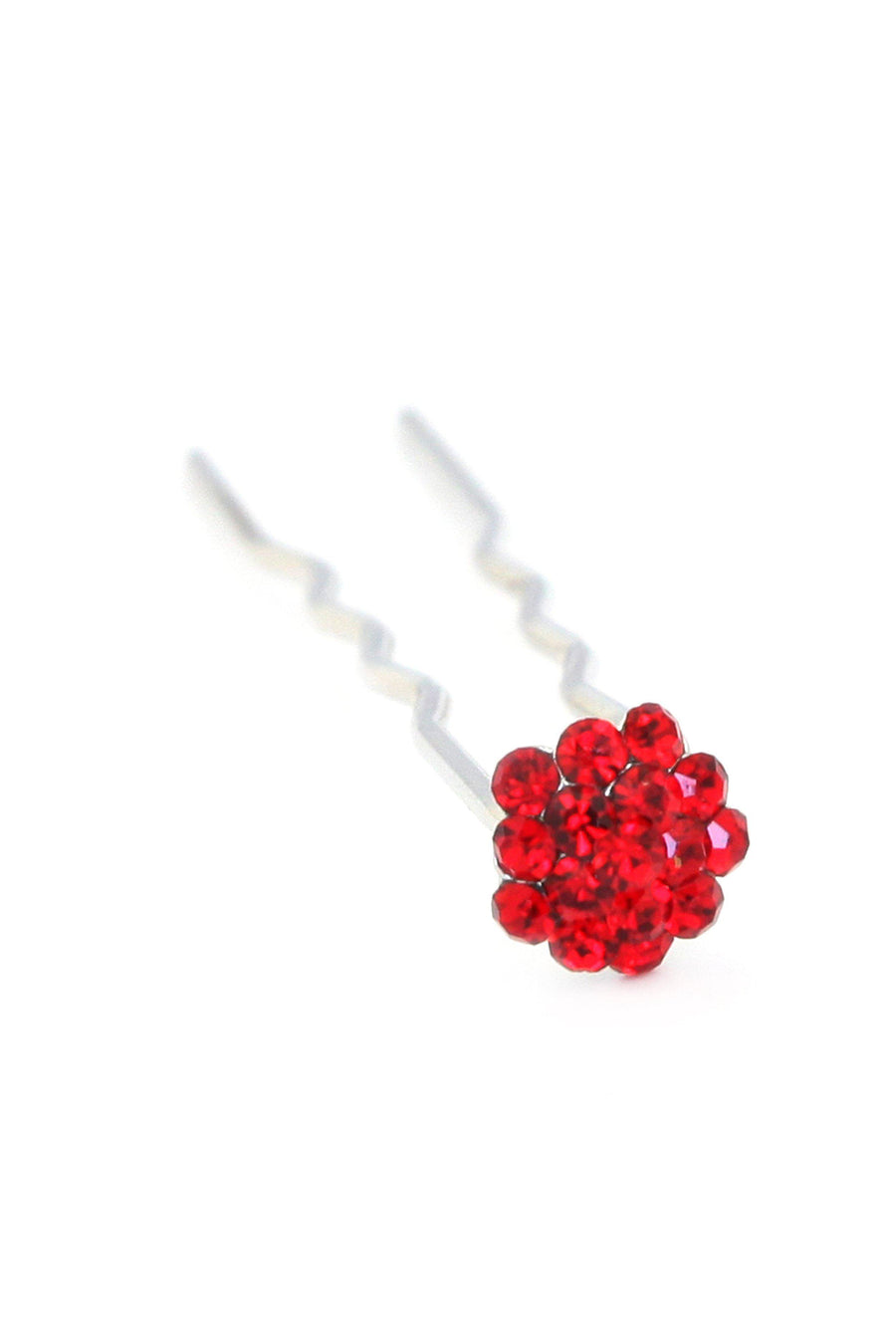 Soho Style Stick Red Mini Crystal Cluster Hair Stick