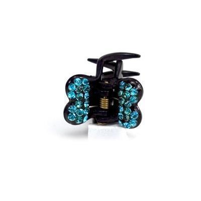 Soho Style value set Aqua / Set of 5 Mini Butterfly Hair Jaw with Crystal Covered Wings Value Set