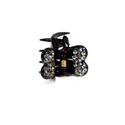 Soho Style value set Black / Set of 5 Mini Butterfly Hair Jaw with Crystal Covered Wings Value Set