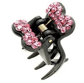 Soho Style value set Pink / Set of 5 Mini Butterfly Hair Jaw with Crystal Covered Wings Value Set